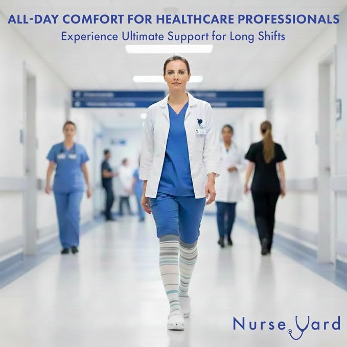 Compression Socks for Nurses - Women & Men - 20-30mmHg Graduated Compression, For Medical Staff, Athletes - 1 Pair - Image 6