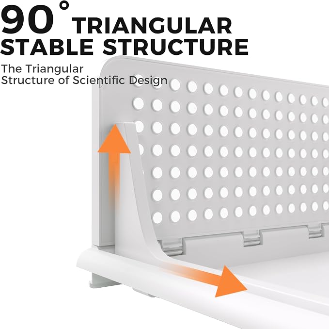 5 Pack Stackable Plastic Storage Closet Organizers and Storage Bins Drawer Shelf Storage Container for Wardrobe Cupboard Kitchen Bathroom Office White | Drawer Shelf Storage Container for Wardrobe Cupboard Kitchen Bathroom Office White Foldable Multifu... - Image 3