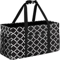 GhvyenntteS Extra Large Utility Tote Bag - Stand Up Utility Tote with Metal Wire Frame & Hard Bottom Board, Reusable Grocery Bags With Handles for Storage, Picnics, Beach, Pool, Laundry, Car, Camping | 22.5"×10.5"×12" by GhvyenntteS
