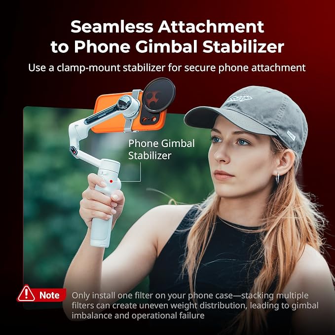 SMALLRIG FilMov Bumper Phone Case for iPhone 17 Pro Max, Hollow Back Design with Lens Backplate, 67mm Filter Adapter Compatible with Phone Gimbal Stabilizers, for DJI for Insta360, Orange- 5795 - Image 6