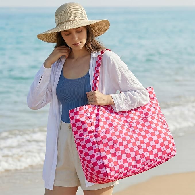 G4Free Large Beach Bag Waterproof Sandproof, Zipper Pool Tote for Women | XL Large Capacity, with Wet Compartment, Foldable Packable with A Pouch, for Swim Travel Grocery - Image 2