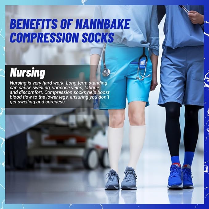 3 Pairs Compression Socks for Women & Men 15-20 mmHg, Knee High | Best Support for Cycling Athletic Hiking Running - Image 4