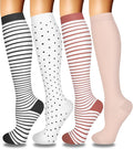 4 Pairs Compression Socks for Women Circulation-Best Support for Nurses,Running,Athletic,Travel by Iseasoo