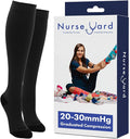 Compression Socks for Nurses - Women & Men - 20-30mmHg Graduated Compression, For Medical Staff, Athletes - 1 Pair by NurseYard