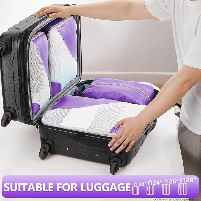 OlarHike 8 Set Packing Cubes for Travel,Gifts for Women Mom,Anti-Tearing Suitcase Organizer,with Over 1000 pcs Mesh Holes,Vacation Essentials & Accessories for Cruise Ship - Image 6