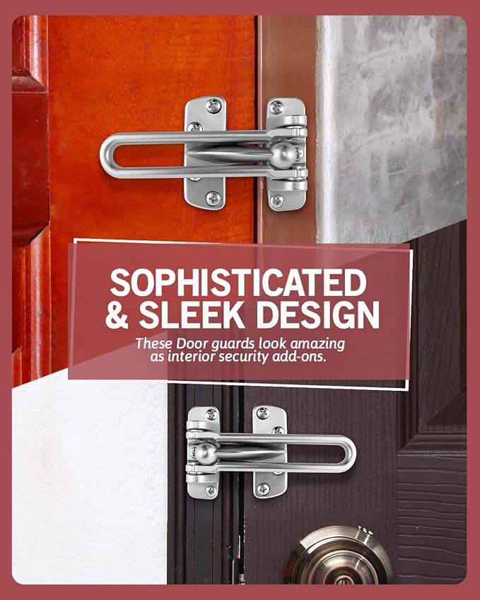 Jack N’ Drill Swing Bar Door Lock Durable Door Guard for Back & Front Doors, Childproof Door Security Made from Reinforced Diecast Metal for Home Security (Chrome, 2 Pack) - Image 5