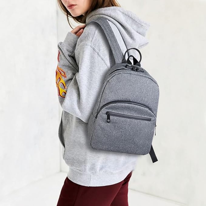 FIREDOG Mini Smell Proof Backpack with Lock, Smell Proof Bag for Men Women Travel (Grey) - Image 5