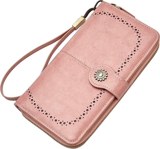 TFKGS Wallet for Women RFID Blocking Leather Large Capacity Card Holder Ladies Phone Clutch Travel Long Purse Wristlet | RFID Blocking - Image 9