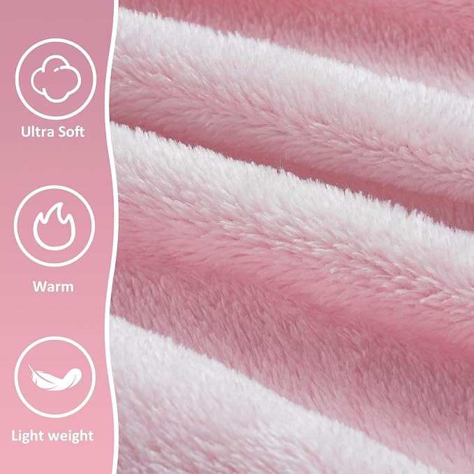 Travel Blanket Pillow,Airplane Blanket Compact with Bag Eye Mask, Ultra-Soft,Warm & Lightweight Included,Travel Essentials for Women & Men, Luggage Sleeve & Backpack Clip 65x40 in, Pink - Image 3