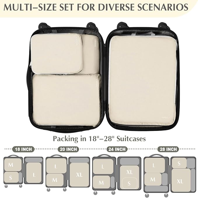 Gonex Compression Packing Cubes, 4-Piece Expandable Travel Organizers | Double-Zip Compression, Space-Saving Design, Ripstop Fabric, Carry-On & Backpack Friendly, Family & Business Travel - Image 5