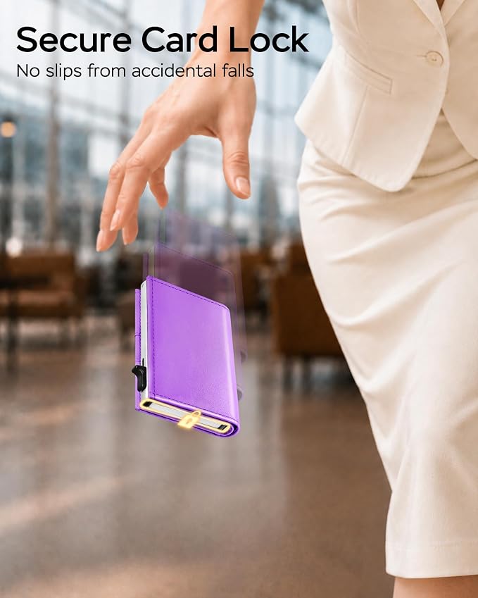 Womens Wallet with RFID Blocking Pop up Card Holder Slim Small Minimalist | 2026 Stylish Credit Card Wallet Holds 9-11 Cards and Cash, trifold, Anti Theft, ID Window, Premium Leather, Gift for Women - Image 3