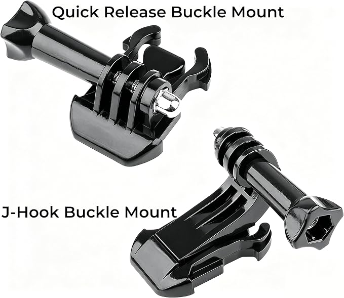 Universal Action Camera Accessories Kit: Curved/Flat Mount, Quick Release Buckle, J-Hook Buckle, 3-Way Pivot Arms, Tripod Adapter, Curved Extension Arm and etc, Action Camera Basic Adapter Kit - Image 4