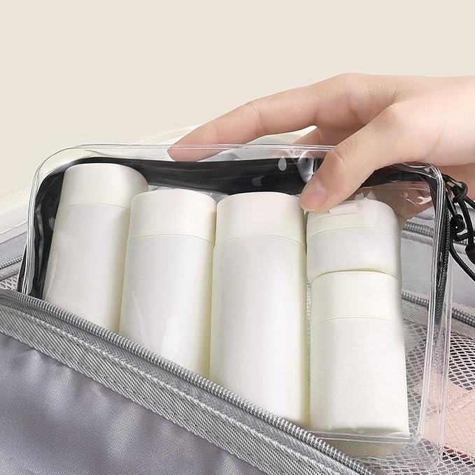 Travel Bottles for Toiletries, 5 Pack Travel Size Containers, TSA Approved Leak Proof - Silicone Toiletry Containers with Clear Bag for Shampoo, Conditioner & Lotion, Travel Essentials - Image 4
