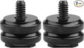 Camera Hot Shoe Mount to 1/4"-20 Tripod Screw Adapter Cold Shoe Mount,2Pcs | 1/4 Cold Shoe Mount Adapters,Universal Camera Rig for Camera Cage,DSLR,LED Video Light,Shotgun Mic,Field Monitor,Vlogging by Anwenk