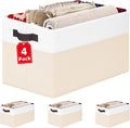 4 Pack Baby Clothes Organizer Bins, Fabric Collapsible Storage Baskets with Handles, Odorless Storage Bins for Toy Clothes Nursery Kids Room Playroom Classroom (14L*10W*9.5H) by Criusia