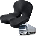 Memory Foam Seat Cushion for Truck Drivers, Office Chairs & Car Seats – Back Support & Sciatica Relief Pillow for Tailbone – Ergonomic Pressure Relief Pad for Long Sitting & Driving (Black) by Unknown
