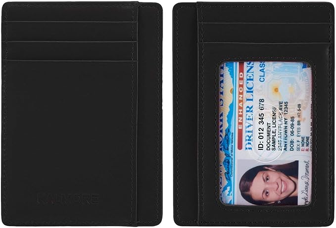 KALMORE Genuine Leather Front Pocket Slim Wallet Credit Card Holder with ID Window - Image 5