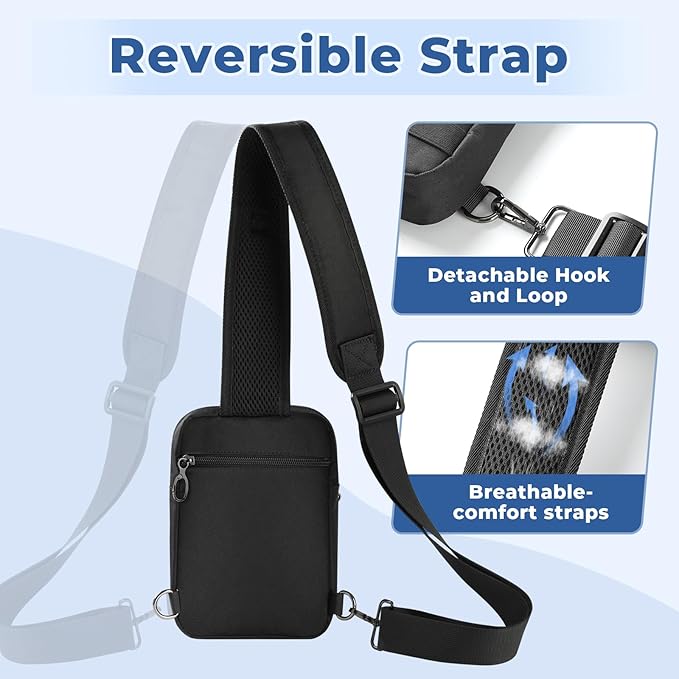 Anti Theft Sling Bag Tactical Small Shoulder Chest Crossbody Bag for Men Women with Zipper Lock RFID Blocking - Image 4