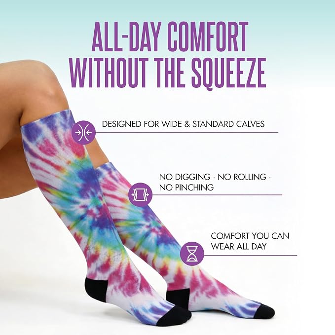 Crazy Compression Socks, Comfortable Support Socks for Recovery, Travel, Hiking, and Long-Hour Comfort w/Fun Designs - Image 2