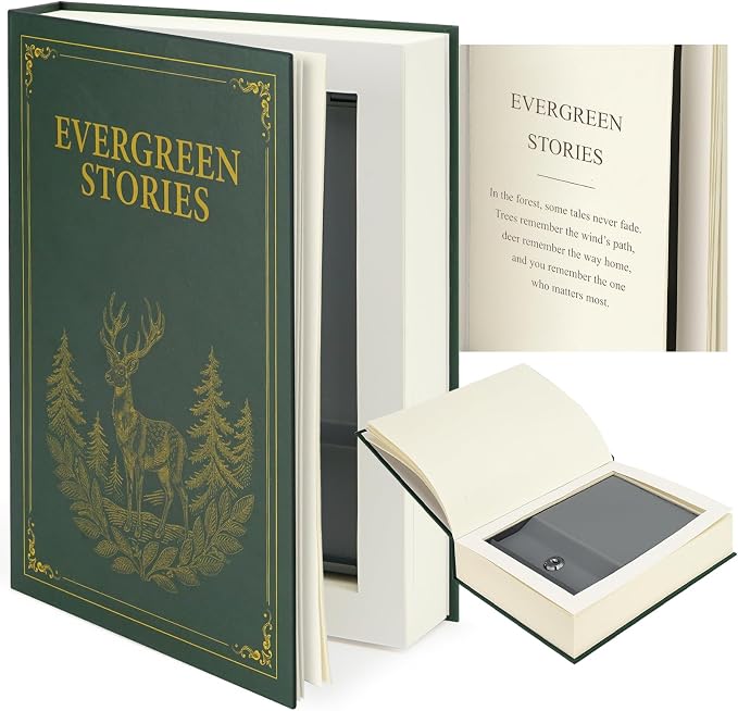 Large Decorative Book Safe with Key Lock | 10.82" x 7.67" x 1.77" by UWILLION
