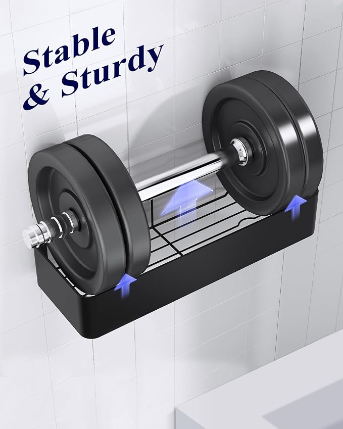 Kitsure Shower Caddy Adhesive, Stylish Shower Organizer, Large, Black | 2 Pack Shower Shelf for Inside Shower, 100% Rustproof Metal Shelves, No-Drill Bathroom Organizers and Storage - Image 6