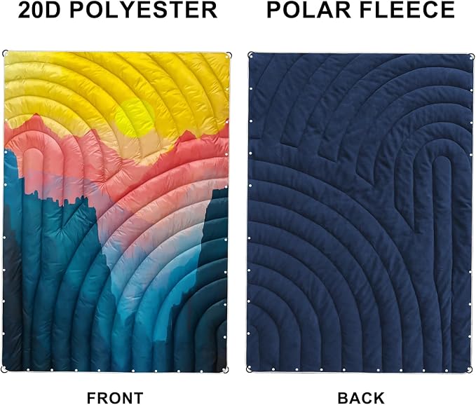 Camping Blanket,Puffy Blanket Lightweight Packable Camping Blanket Outdoor Blanket for Camping,Traveling, Stadium, Hiking, Picnics - Image 5