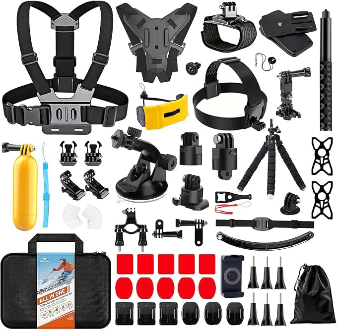 Upgrade Action Camera Accessories Kit Compatible with GoPro DJI Insta360 | 70in1 Camera Accessory Bundles for GoPro 13 12 11 10 9 8 7 6 5 4 3 Max 11 mini Insta360 X5 X4 X3 DJI Osmo Action 6 5Pro 4 3 by HONGDAK