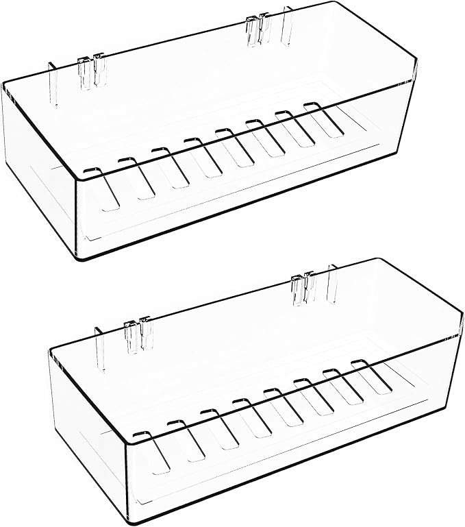 Cq acrylic Bathroom Shower Shelf Organizer Rack,Adhesive Shower Organizer for Bathroom Storage&Home Decor&Kitchen,Wall Shower Caddy Shelf Non Drilling Adhesive and No Damage Wall Mount,2 Pack Clear by Cqacrylic