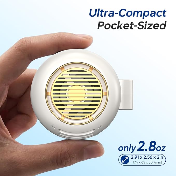 Mini Clip-On Personal Fan, 360° Rotation, LED Speed Display, Quiet Operation, 5 Adjustable Speeds from Gentle Breeze to Strong Airflow, Ultra Light Portable Fan for Stroller Travel Office Gift - Image 4