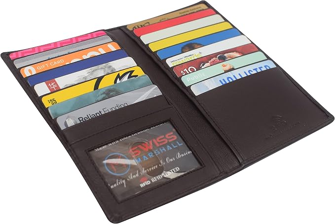 Marshal Bifold Leather RFID Blocking Wallet For Men & Women | Genuine Leather Holder With 19 Slots, 2 Bill Compartments & ID Window | For Credit/Debit Cards, Money & More (CN Brown) - Image 4