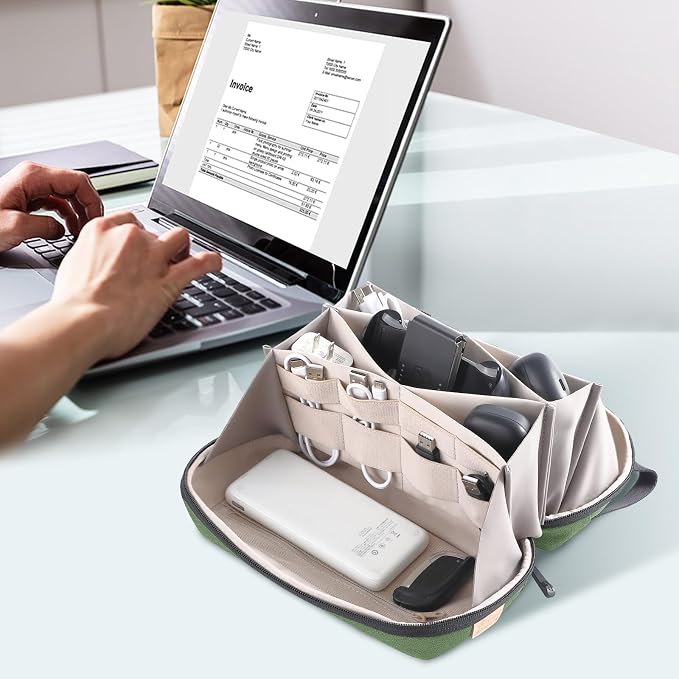 simtoper Electronic Organizer Travel Case Bag for Cables, Switch, SD card, Passport and More – Ultimate Protection & Portability Waterproof (Green) - Image 6