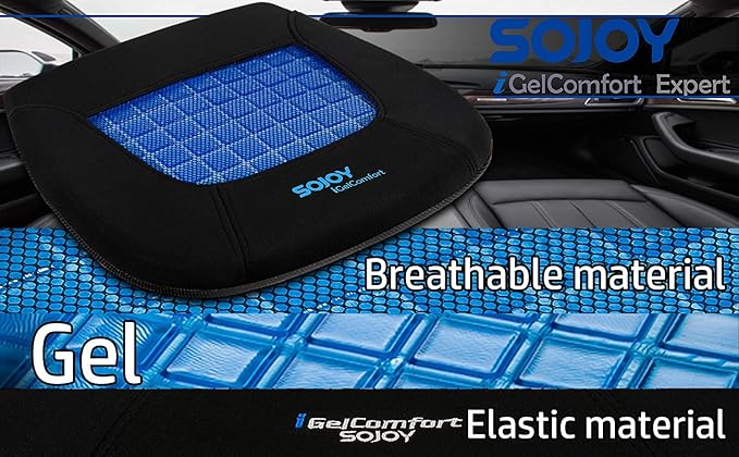 iGelComfort Gel Car Seat Cushion for Long Time Sitting Portable Bleacher Stadium Seat Cushion with Strap Memory Foam Cushion for Office,Car,Stadium - Image 6
