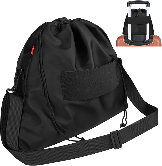 Homakover Travel Neck Pillow Bag for Memory Foam Travel Pillow,Luggage Travel Pillow Drawstring Bag Carrying Case with Trolley Sleeve&Adjustable Strap,Easily Attaches to Luggage,Backpacks by Homakover
