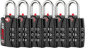 Forge Open Alert TSA Approved Luggage Locks - 3 Digit Combination, Easy Read Dials, Zinc Alloy Body - Ideal Travel Lock for Luggage, Suitcases, Bags & Toolboxes (Black 6 Locks) by Forge
