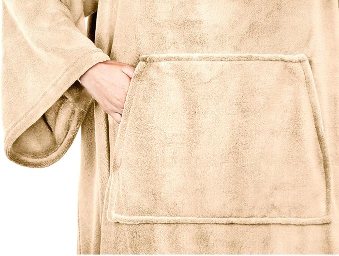 PAVILIA Blanket with Sleeves for Adult Women Men, Soft Warm Wearable Blanket Fleece Wrap Throw, Robe Blanket Gift - Image 3