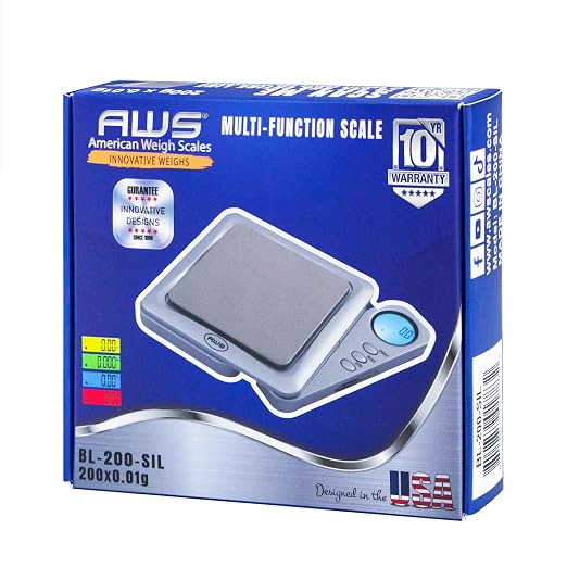 American Weigh Scales 200g x 0.01g Digital Pocket Gram Scale-Blade Series | Precision Mini Scale 0.01g Accuracy, Pocket Scale for Kitchen, Gold, Gems & Coin Scale, Smart Digital & Compact Scale - Image 7
