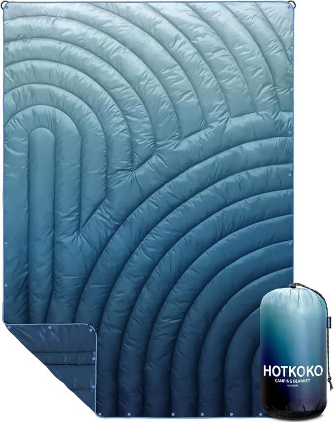 Camping Blanket,Puffy Blanket Lightweight Packable Camping Blanket Outdoor Blanket for Camping,Traveling, Stadium, Hiking, Picnics by hotkoko