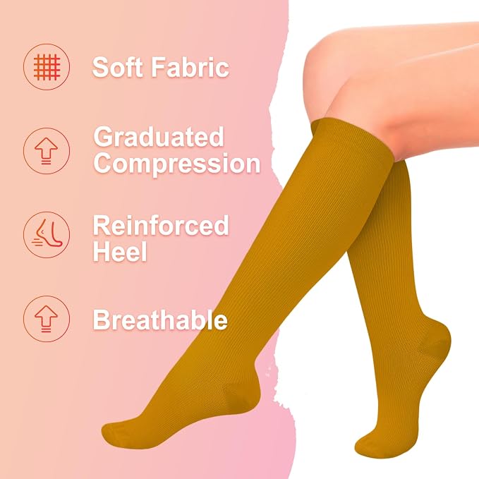 4 Pairs Compression Socks for Women Circulation-Best Support for Nurses,Running,Athletic,Travel - Image 5