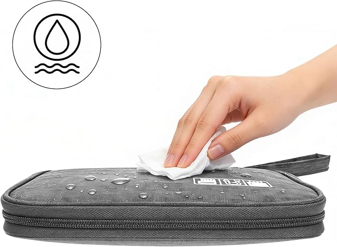 Yamrots Travel Cable Organizer, Electronic Organizer Travel Case, Portable Storage Bag for SD Card, Charger, Power Bank, Earphone (Grey) - Image 5