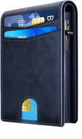 QLD Wallet for Men - RFID Blocking [Functional & Practical] Bifold Slim Minimalist Credit Card Holder Pop Up Metal Case with Cash Slot, Front Pocket with ID Window, Gift Boxed by QLDBrand