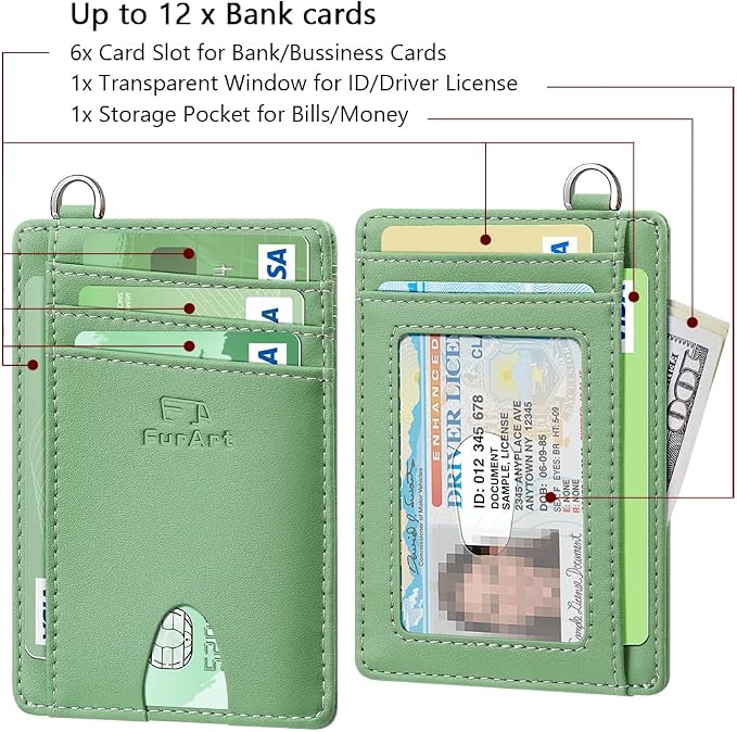 FurArt Slim Minimalist Wallet RFID Credit Card Holder for Men | slim minimalist compact rfid id window thin - Image 6