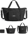 BAGSMART Foldable Travel Bag, 37L Expandable Personal Item Bag, Black | Airline Approved Personal Carry-on Size, Fits Under-seat, Trolley Sleeve, Backup Bag for Travel, Vacation, Overnight by BAGSMART