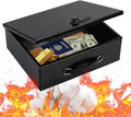 Fireproof Safe Lock Box Metal, Fire Proof Safe for Home Documents, Portable Security Box with Dual Combination and Key Lock for Personal Items,Passport, Money, X Large 13.2" x 11" x 4.13" by Crinwaki
