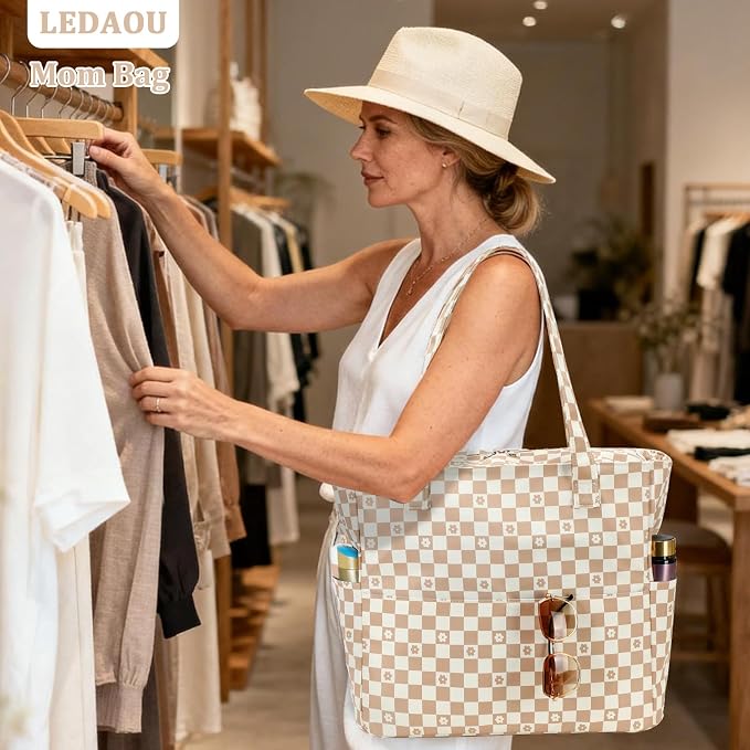 LEDAOU Large Beach Bag for Women, Waterproof Sandproof Tote Bag with Zipper | 36L Pool and Swim bag with Zipper, Wet/Dry pocket and 7 Pockets for Beach Days, Cruises, Vacations and Family travel - Image 5