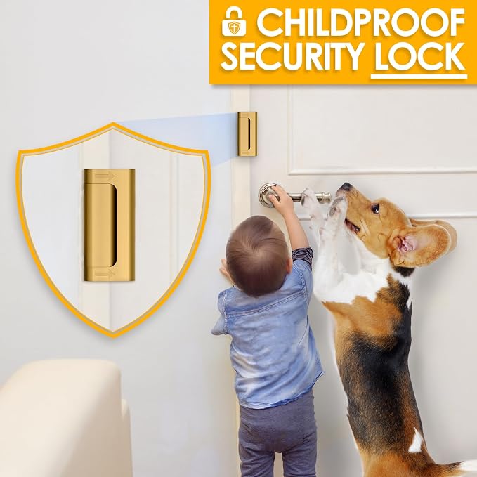 Home Security Door Reinforcement Lock Door Lock for Kids Safety from Inside | Door Locks for Front Door Child Proof Door Latch for Top Deadbolt Lock Home Defend Flip Door Guardian Lock Withstand 800 lbs - Image 6