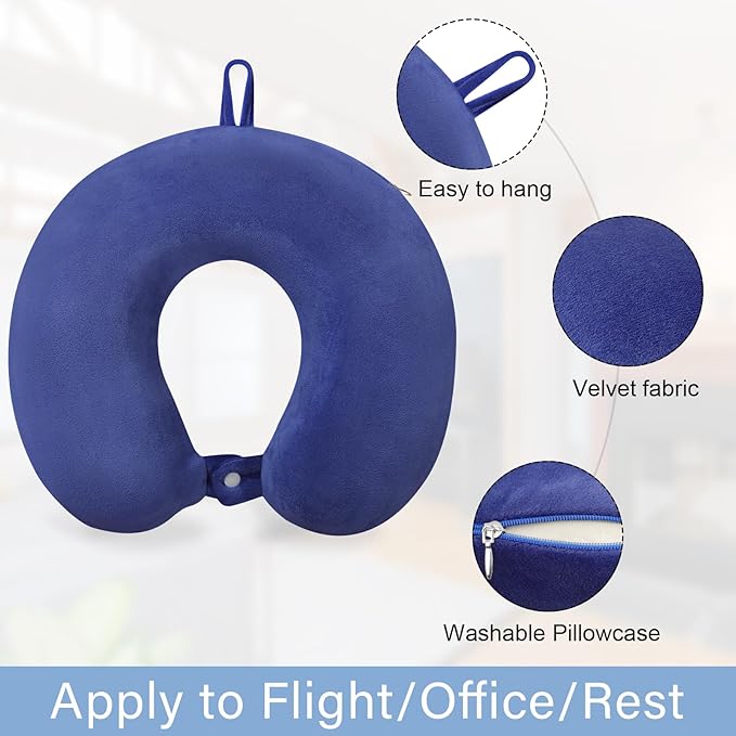Travel Pillow Neck Pillow for Airplanes Memory Foam Neck Pillow for Traveling, Car, Home, Flight Portable Pillow for Sleeping Provide Head Neck Support Rest - Image 2