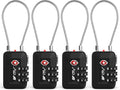 TSA Accepted Luggage Travel Lock, Set-Your-Own Combination Lock for School Gym Locker, Luggage Suitcase Baggage Locks, Filing Cabinets, Toolbox, Case (Black, 4 Pack) by BV