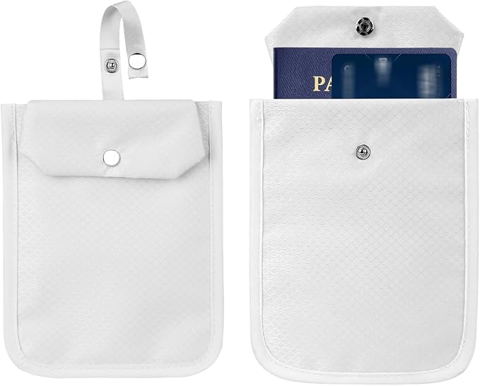 2Pack Travel Wallet with Hidden Safe Pocket, Passport Wallet, Credit Cards and Travel Documents, Money Belt for Travel Women and Men Hidden (White) by LUEXBOX