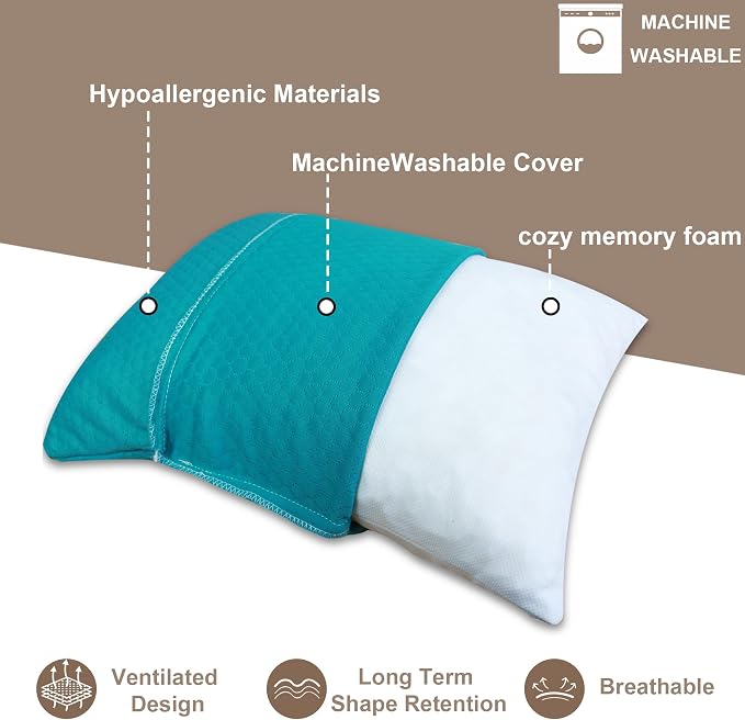 Travel Size Pillow Camping Pillow, Compressible Memory Foam Pillow, Breathable and Soft for Travel Airplane Car Hiking Outdoor - Image 3