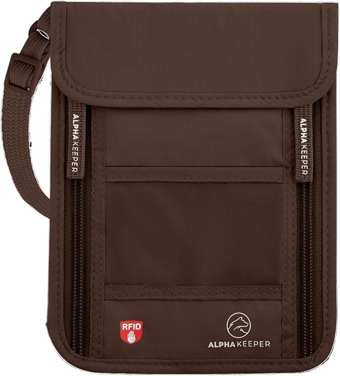 Alpha Keeper Neck Wallet for Travel Man and Women, RFID Passport Holder by Alpha+Keeper